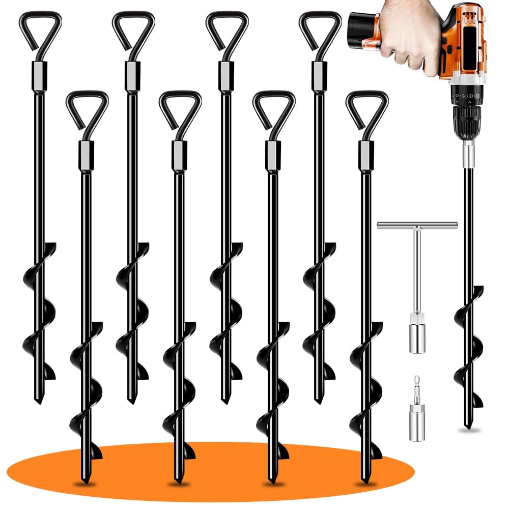 Amazon.com : Ground Anchors Screw in Tent Stakes Heavy Duty